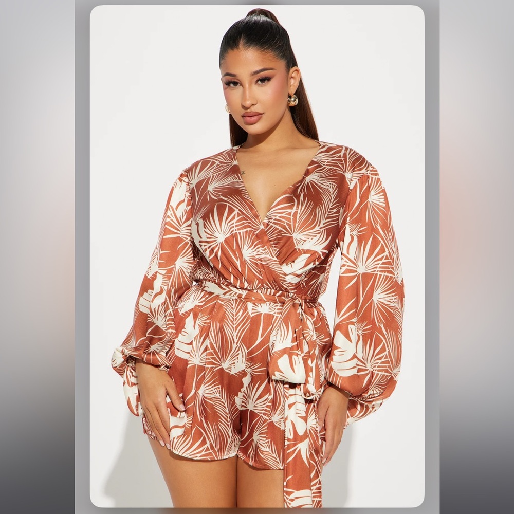 Fashion Nova Vacay Desires Satin Romper